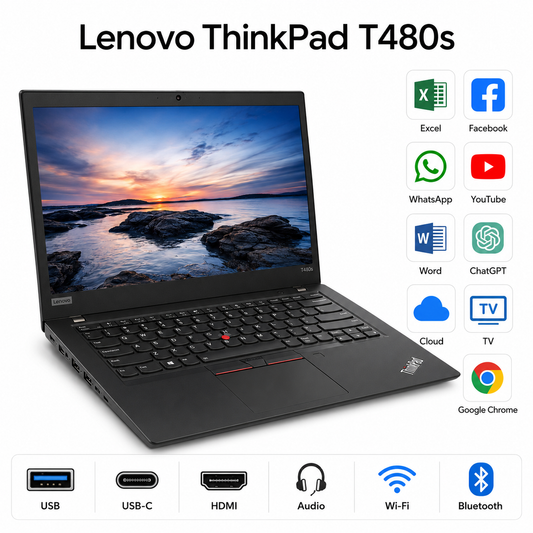 Lenovo ThinkPad T480s / i5 / 16GB RAM / 256GB SSD / 14” FHD / Windows 11