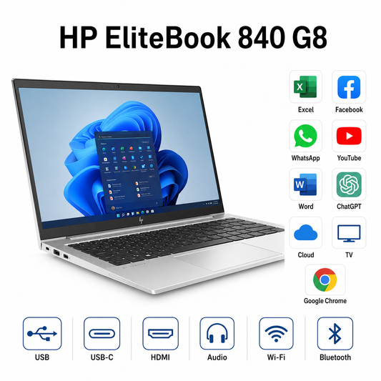 HP EliteBook 840 G8 / i5-1135G7 / 16GB RAM / 256GB SSD / 14” FHD / Windows 11
