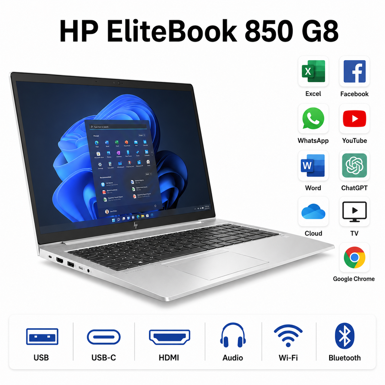 HP EliteBook 850 G8 i7 16GB RAM 256GB SSD Laptop Biznes Windows 11