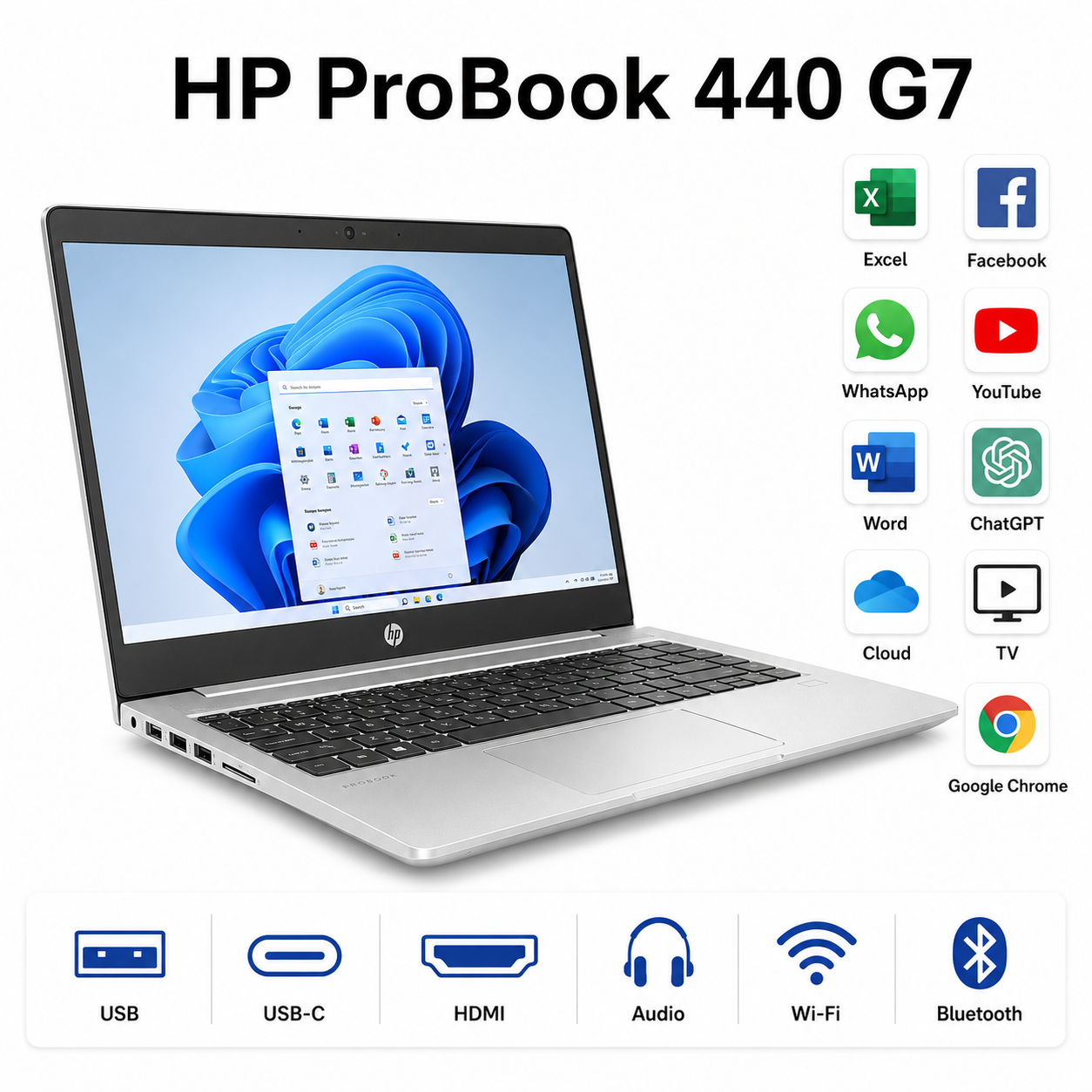HP ProBook 440 G7 i5 16GB 256GB SSD Windows 11 14" FHD Laptop