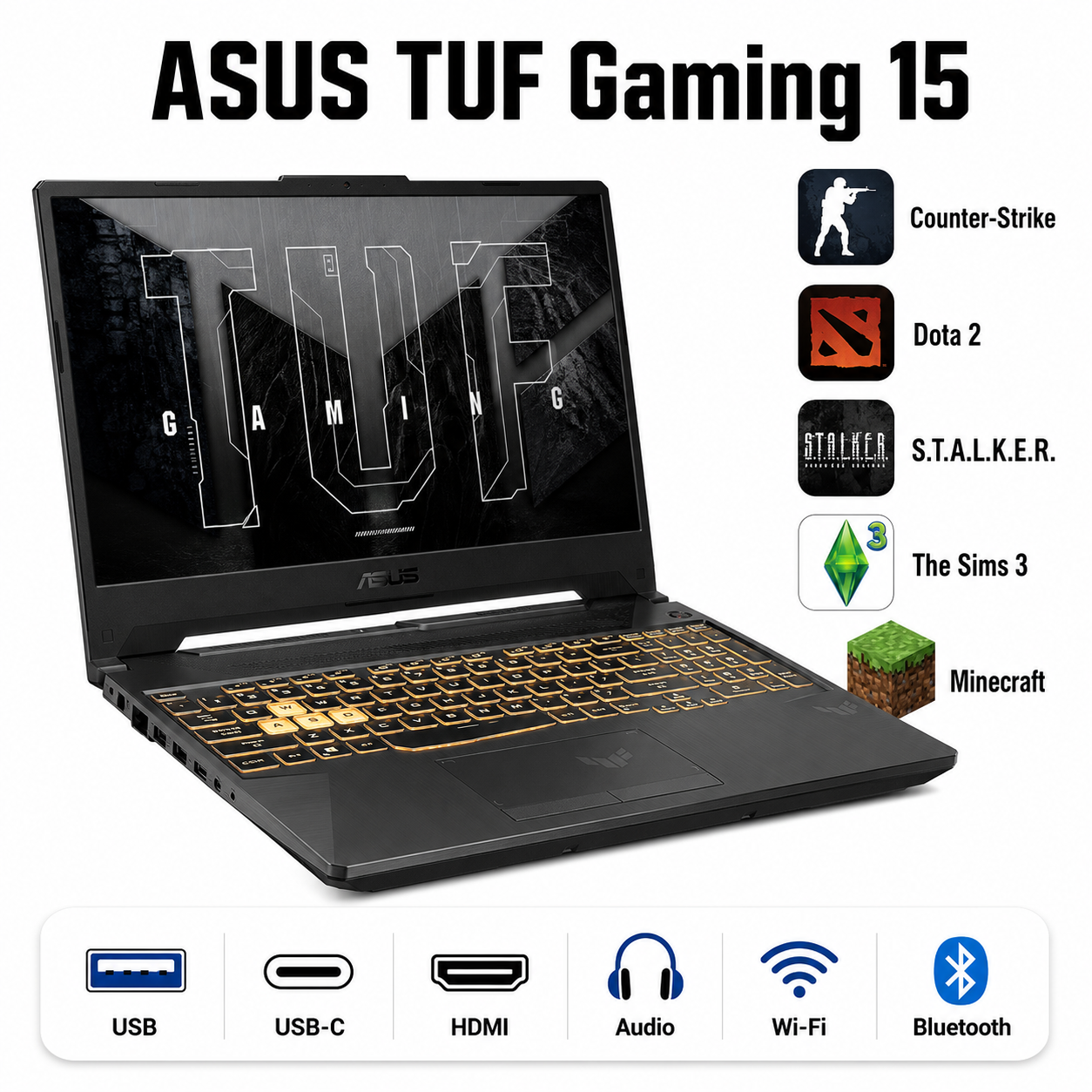 Laptop ASUS TUF Gaming 15 Ryzen 7 RTX2060 16GB 1TB SSD Windows 11