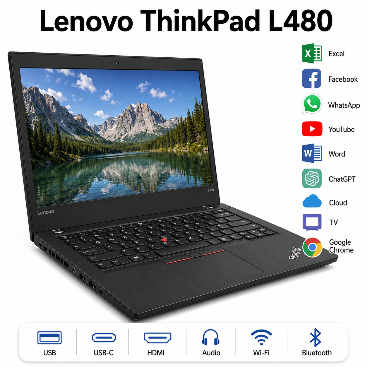 Lenovo ThinkPad L480 14" FHD i5-8250U 16GB 256GB SSD Windows 11