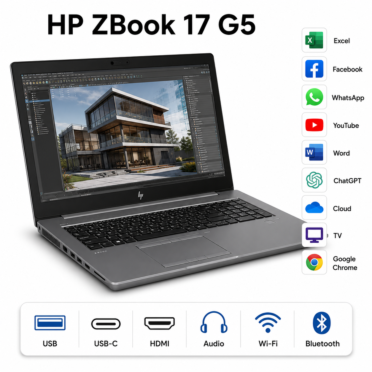 HP ZBook 17 G5 17,3" i7-8850H 16GB 256GB SSD Quadro P1000 Windows 11