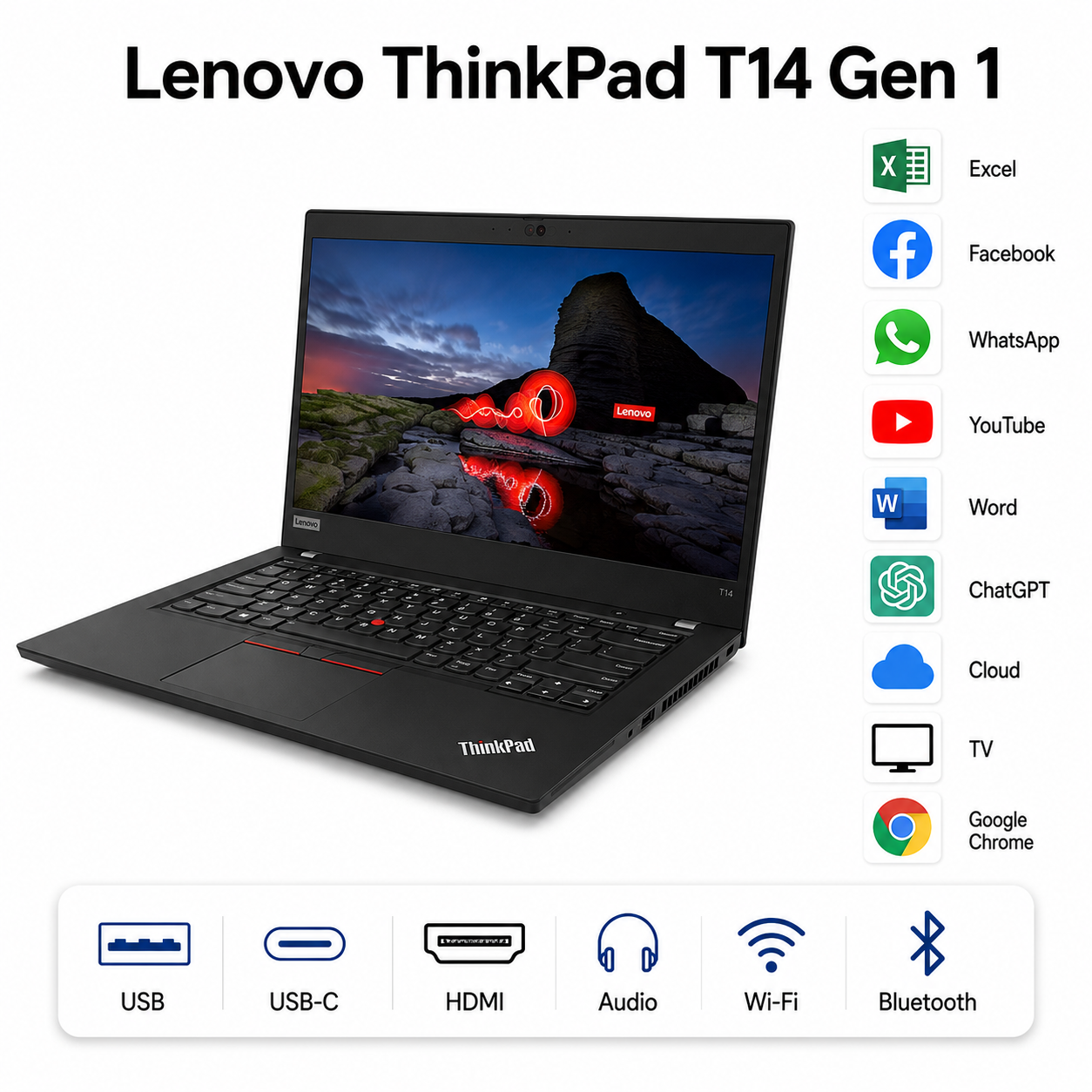Lenovo ThinkPad T14 Gen 1 14" i7-10610U 16GB 256GB SSD Windows 11