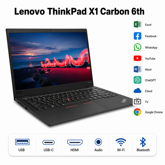 Lenovo ThinkPad X1 Carbon 6th 14" i5-8350U 16GB 256GB SSD Windows 11
